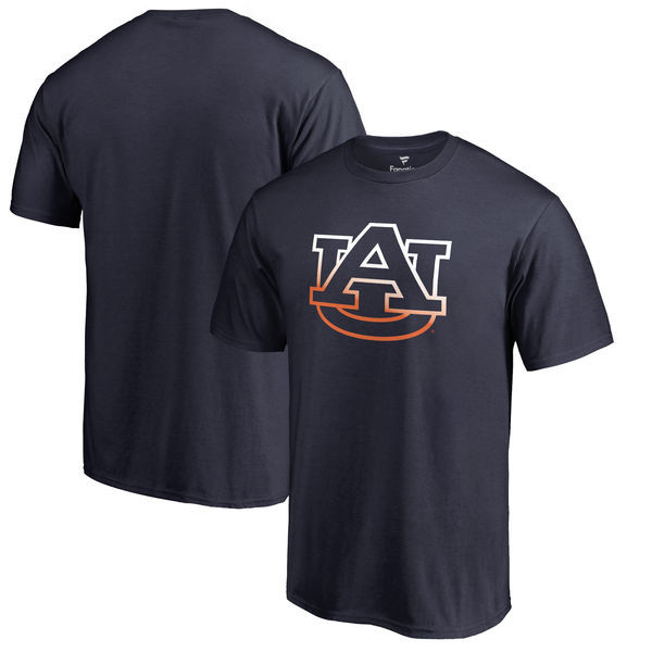 Auburn Tigers Men's Navy Hot Printing College Gradient Logo NCAA Authentic Football T-Shirts BDS2874US